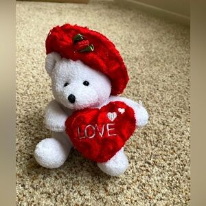 Angel Toy Plush Teddy Bear With Heart and Red Hat